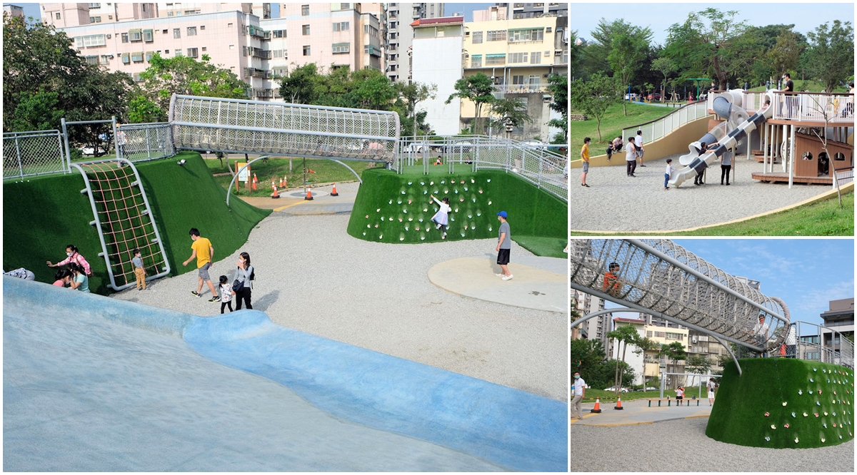 新竹竹北親子景點AI智慧園區公園。沙坑滑步車溜滑梯竹北首座共融式公園 @嘿!部落!