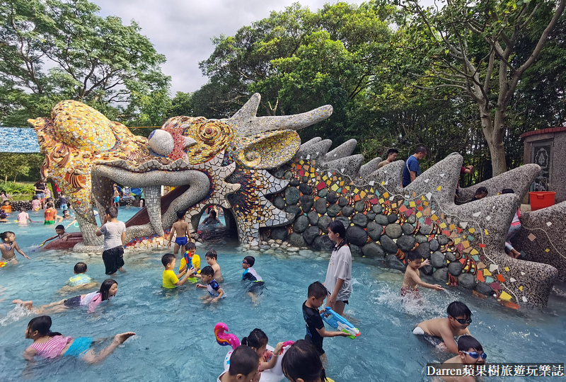 桃園玩水公園|桃園龍潭大池兒童戲水區/龍頭水中溜滑梯免費玩水(開放時間)